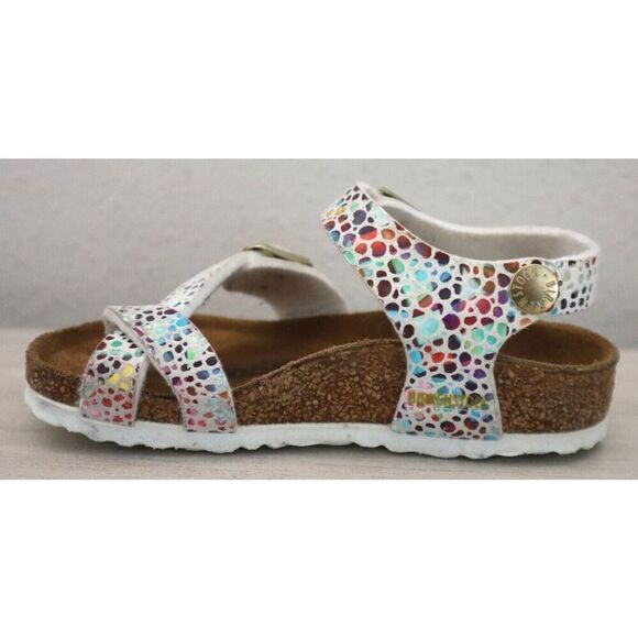 Birkenstock  Girls' Sz 24 US 6-6.5 White Taormina Mosaic Sandals - Picture 4 of 11